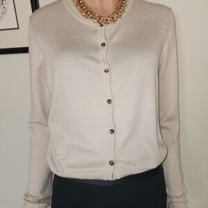 La Ligne Cream Cardigan Sweater